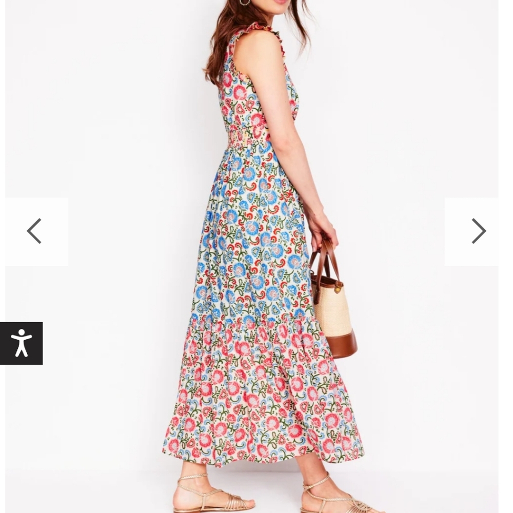 Wren Tiered Midi Dress In Ivory Garden Vine - Picture 5 of 9